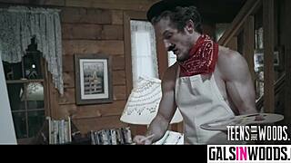 Does the park ranger humiliate innocent gina valentina outdoors?