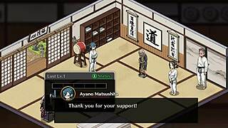 Secret NTR lessons unfold in self-defense dojo with intense action.