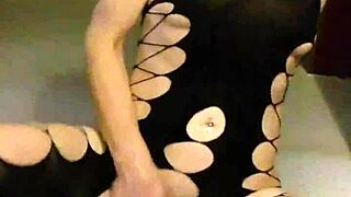 hot belgian milf in lingerie fingering her pussy solo, but is she really alone?