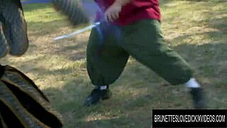 I love how amia miley reward her hero with blowjob