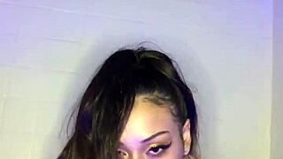 Mia Intensely Sucks Her Wet Big Dildo