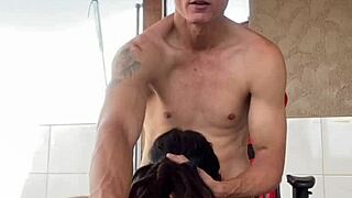 the porch review turns into a blowjob for the tattooed teen who swallows all