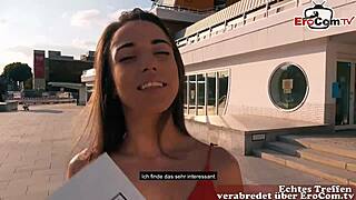 normal german guy meets brunette spanish pornstar teen 18+ and she lets him bang her 😍.