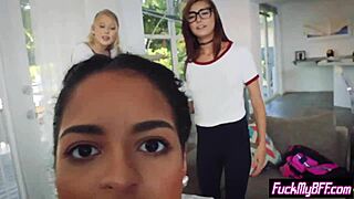 Feeling the Passion as Petite Teens Share a Friend's Massive Cock in a Wild Foursome