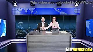 hot milfs freeused while reporting live on news broadcast