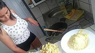 Sarah Rosa Cooks Sexy Banana Farofa in Kitchen