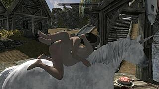 Watch the Skyrim Unicorn Make Love with Two Lesbians!