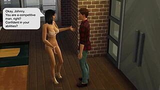 crazy little sis-in-law in sims 4 at the gym