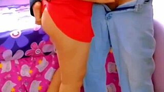 Handsome mature brunette wife handjob and her pal in a red dress