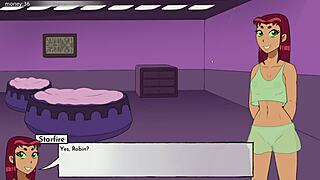 starfire sucking that big dick in the game