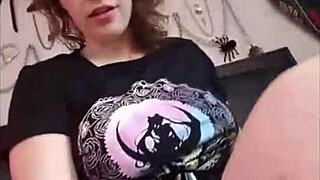 Cute Nerd Fingers Shaved Pussy In Panties