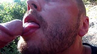 Gay cruising outdoors turns wild with public cumshots on beach. Raw action unfolds!