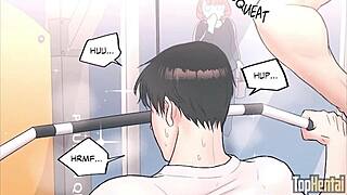 i'm doing sexercize chapter 8, yoga and workout in anime hentai with ebony black