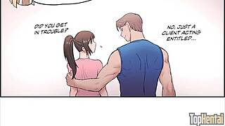 i'm doing sexercize chapter 8, yoga and workout in anime hentai with ebony black