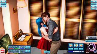 Blue haired beauty gets fucked silly by her partner