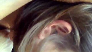 Horny milf deeply throats massive black cock homemade