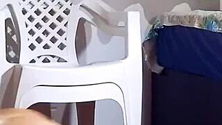 Exhibitionist Undresses In Recording Section With Giant Dildo