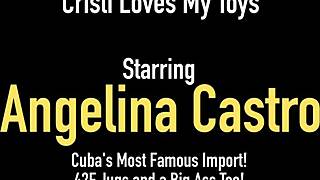 Watch Angelina Castro, the Cuban cock stuffer, slam a strapon into Cristi Ann's huge butt.