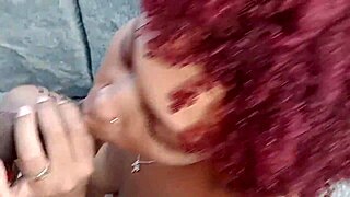 Pretty bbw shows off on beach, sucks big cock on rocks