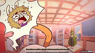 Furry cartoon dog gets fucked in dives by another character in detailed scene.