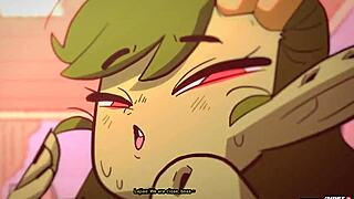 Furry cartoon dog gets fucked in dives by another character in detailed scene.