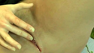 blonde teen fingers her pussy solo