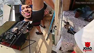 Passionate 3some On Balcony With Interracial Group And Couples