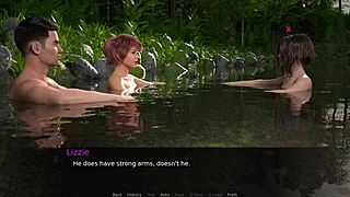 In Dusklight Manor, Jhon enjoys Audrey and Lizzie, fucking her in the river.