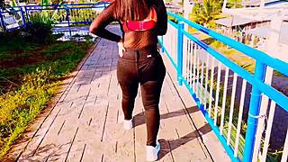 Met a guy in the park for outdoor cowgirl fuck without condom