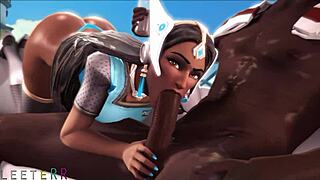 Symmetra gets naughty in the perv garden of this anime hentai 😈