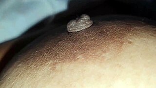 Squeezing my step sister's big nipples