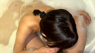 Japanese Amateur Couple Has Sex In Bubble Bath