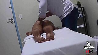 Nympho Cums During Massage, Fucks Masseur