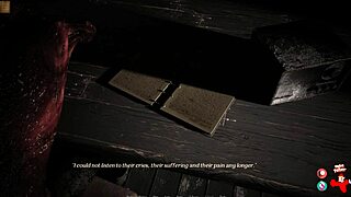 Young blonde babe in lingerie plays desert stalker game