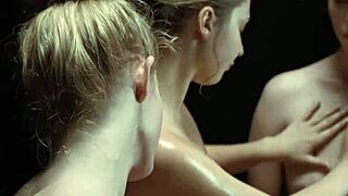 Mormon teen intensely licks pussy in taboo threesome group