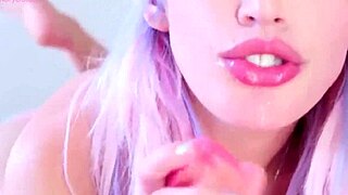 Blonde pro masturbation blowjob, want to see her cum?