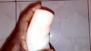 fucking fleshlight till massive cumshot explodes everywhere!