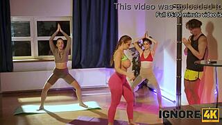 Free use of yoga and big tits in European gay movie.