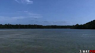 amateur with big tits in outdoor threesome