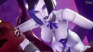 futanari demi engages in threesome sex with blowjob and creampie in subverse game.