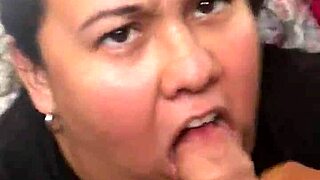 Cum on swollen head of uncut cock in homemade POV video