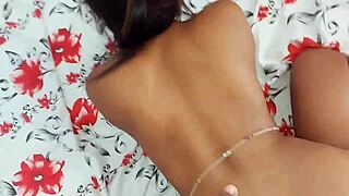 Indian hot wife rides cowgirl for intense morning fuck with husband