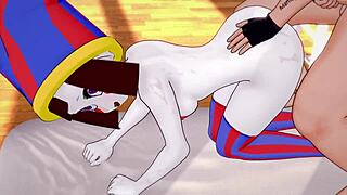 Pomni removes the towel for better action without censorship.