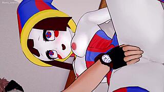 Pomni removes the towel for better action without censorship.