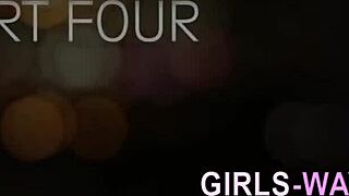 Cute lesbian babes lick and scissor with wild energy in steamy oral action