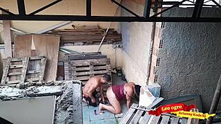 Fucking my sister-in-law on the terrace in outdoor sex