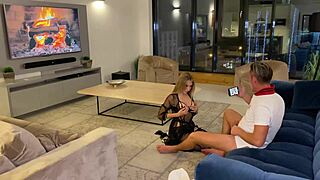 Cute girl spreads legs in sexy lingerie and fucks boyfriend on cam.