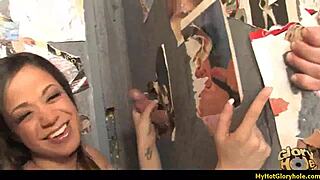 Amazing Interracial Blowjob at the Gloryhole Scene