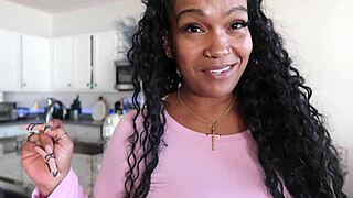 Ebony Joi With Piercings Instructs Anal Cum