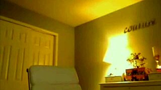 Hot busty blonde rips clothes off in webcam striptease dance.